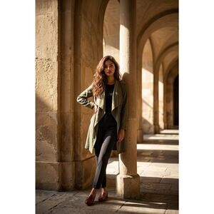 For The Replublic Brand Womens Khaki Draped Utility Jacket SIZE S